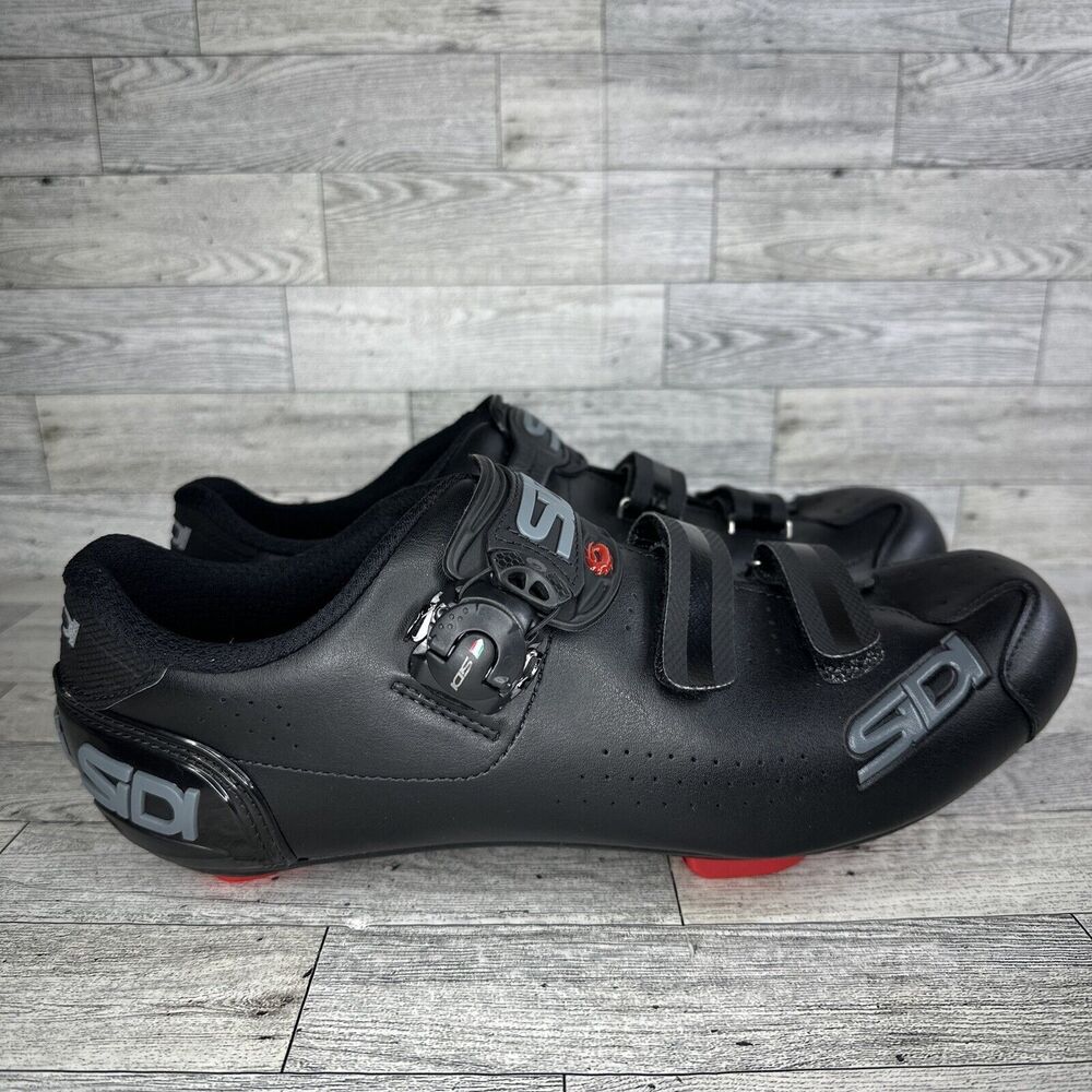 New SIDI Men's Alba 2 Road Cycling Shoe- Black/Black/Red - EUR 46/US Size 12